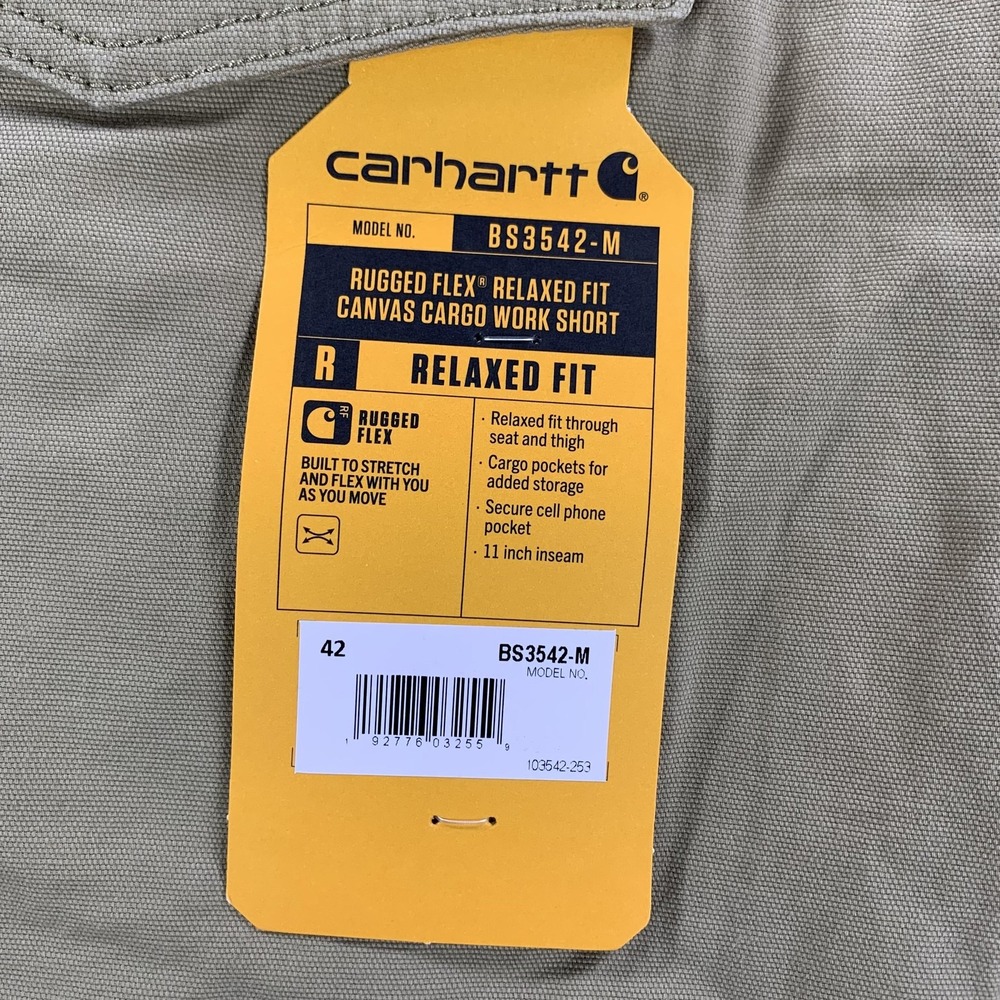 Carhartt Cargo Shorts Mens 42 Beige Rugged Flex Relaxed Fit Canvas Work - Picture 15 of 16